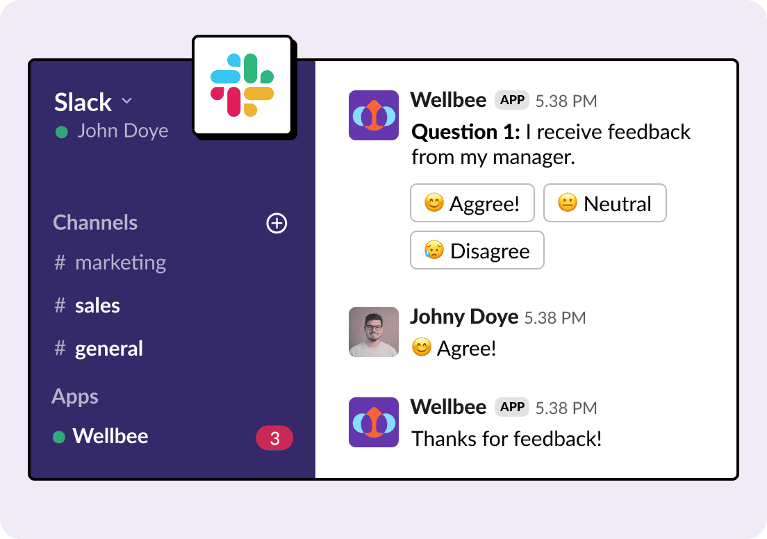 Seamless responding directly in app for slack